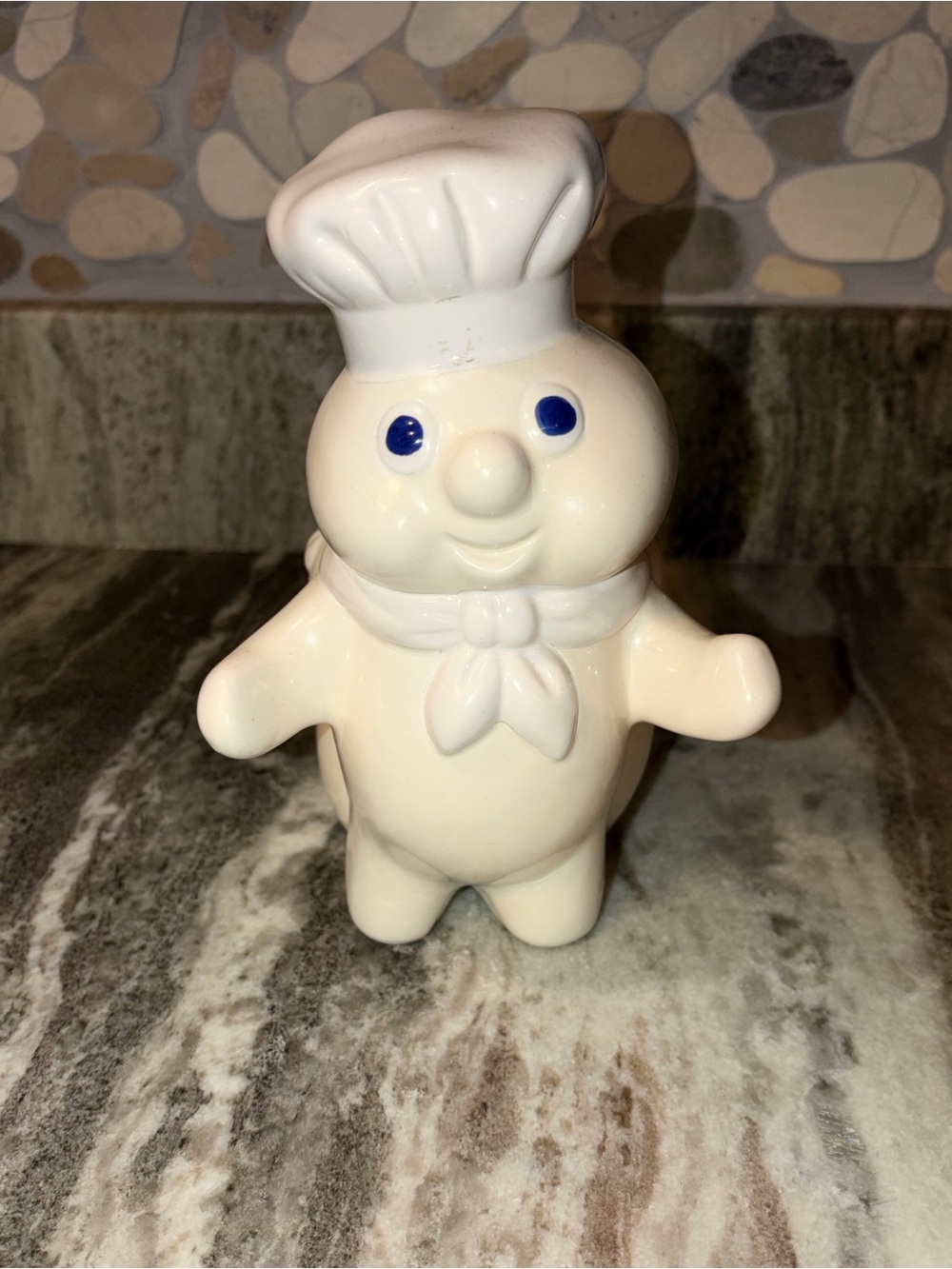 Pillsbury Dough boy 1988 Flour Sack Kitchen Utensil Caddy Holder Planter